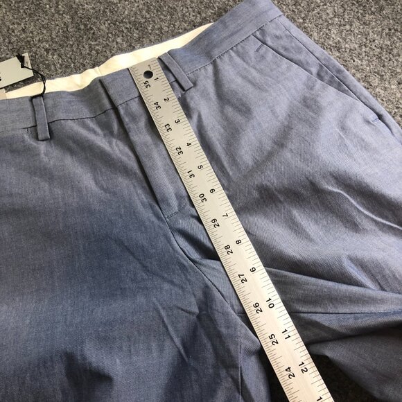 Express Pants Mens 29x30 Blue Photographer Slim Straight Chino Dress Flat Front - Picture 6 of 11